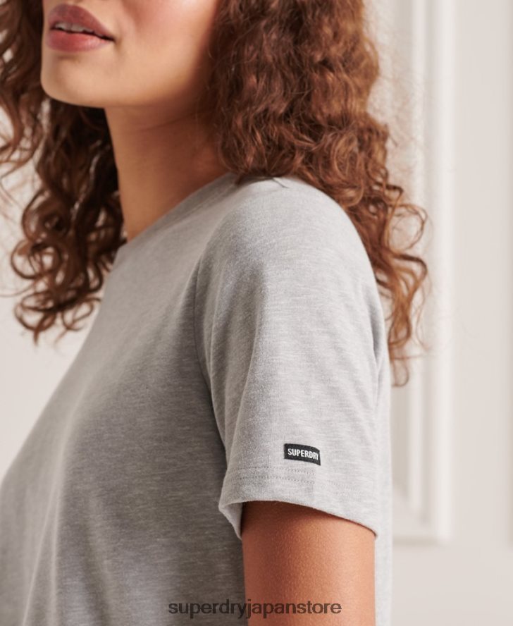 オーガニックコットンのオーセンティックTシャツ 女性 Superdry 衣類 ライトグレー 2J62PZ2821