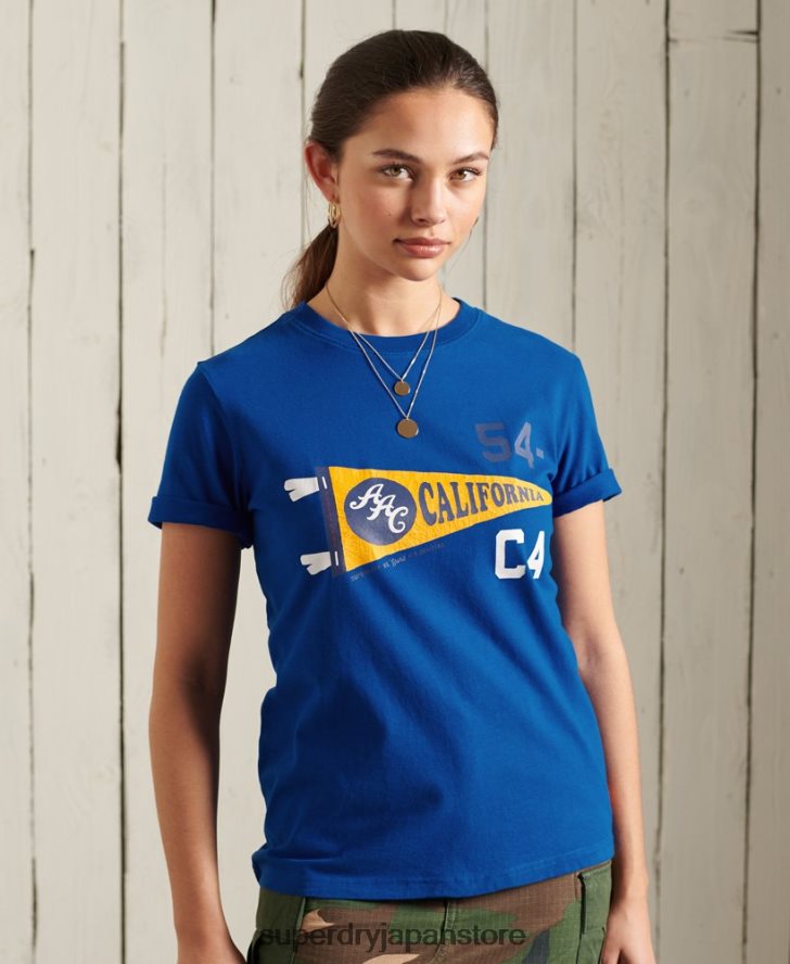 アスレチック アソシエーション カリフォルニア グラフィック T シャツ 女性 Superdry 衣類 青 2J62PZ2825