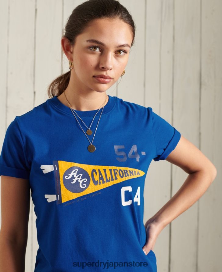 アスレチック アソシエーション カリフォルニア グラフィック T シャツ 女性 Superdry 衣類 青 2J62PZ2825
