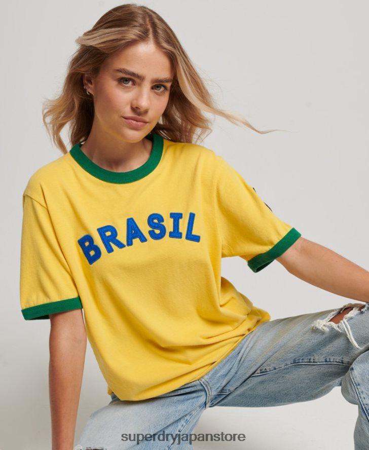 リングスパン フットボール ブラジル マッチデー T シャツ 女性 Superdry 衣類 黄色 2J62PZ2828