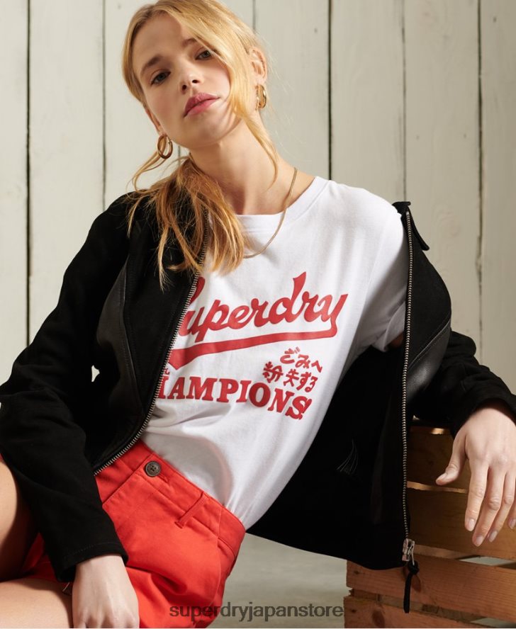 カレッジカリステートTシャツ 女性 Superdry 衣類 白 2J62PZ2834