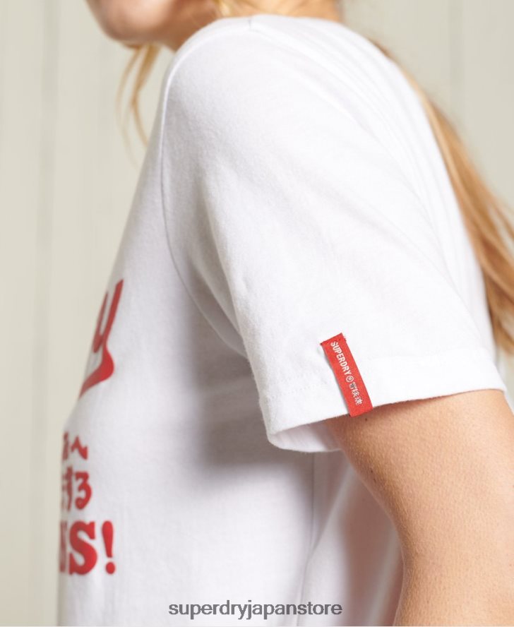 カレッジカリステートTシャツ 女性 Superdry 衣類 白 2J62PZ2834