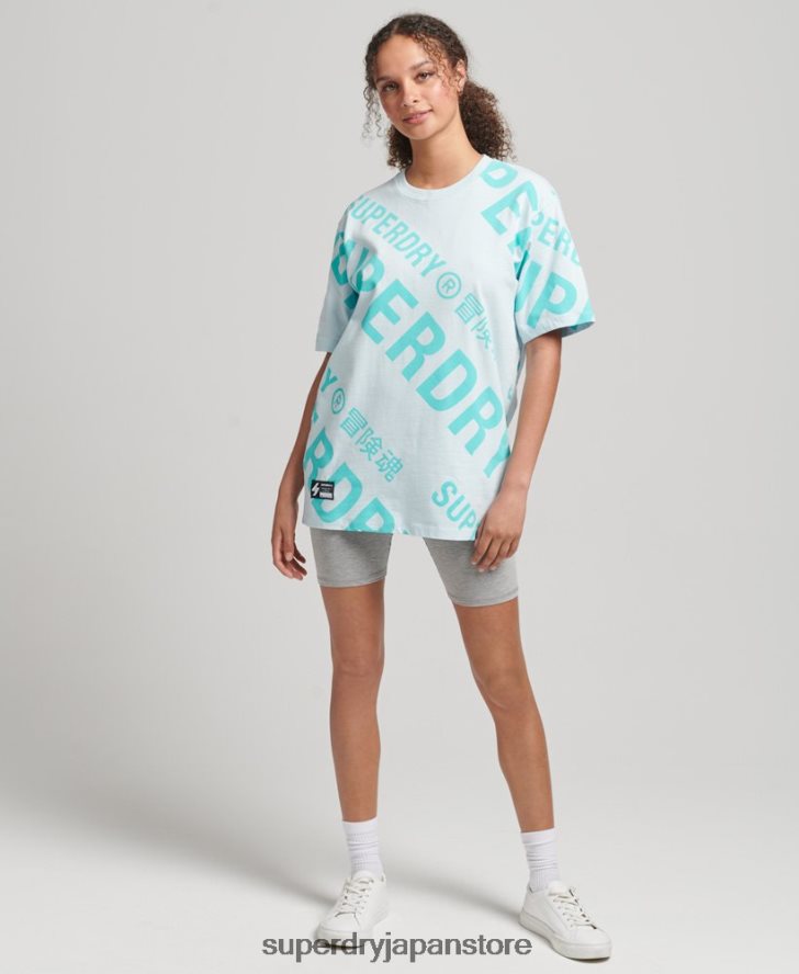 コードコアロゴ オールオーバープリント Tシャツ 女性 Superdry 衣類 緑 2J62PZ2835