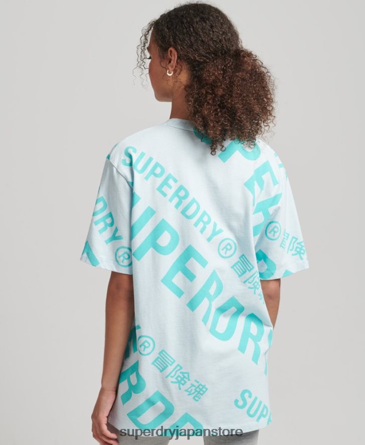 コードコアロゴ オールオーバープリント Tシャツ 女性 Superdry 衣類 緑 2J62PZ2835