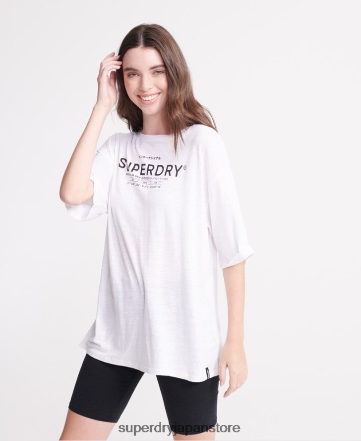 デザートリネンTシャツ 女性 Superdry 衣類 白 2J62PZ2839
