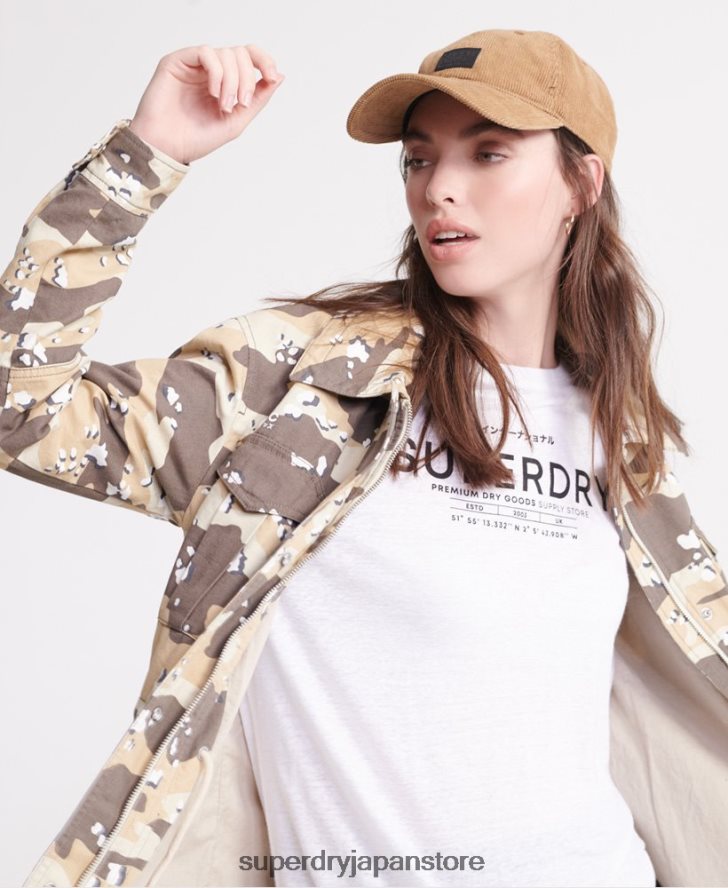 デザートリネンTシャツ 女性 Superdry 衣類 白 2J62PZ2839