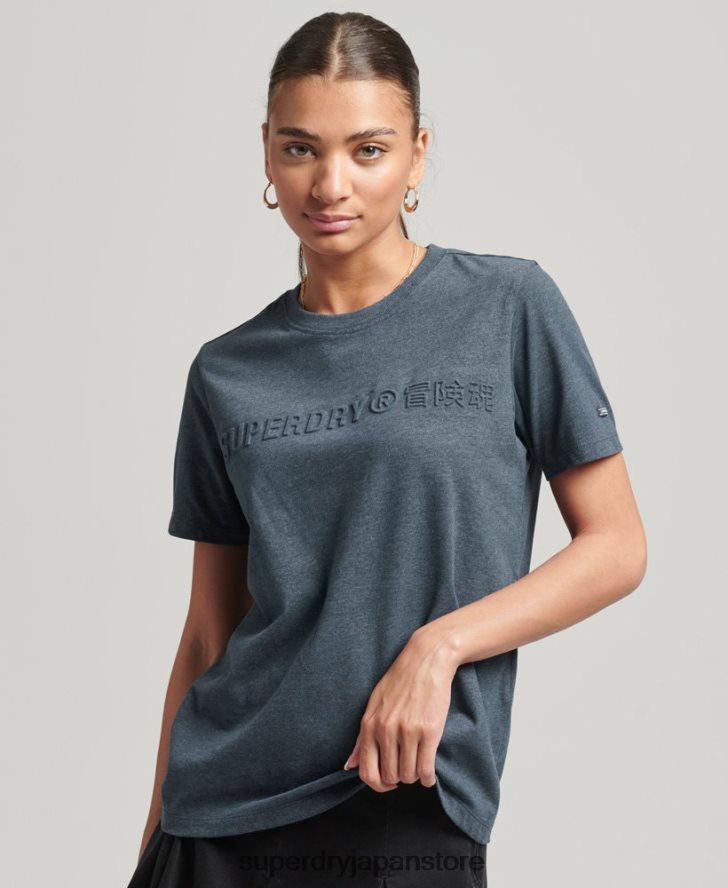 ヴィンテージコーポレートロゴマールTシャツ 女性 Superdry 衣類 青 2J62PZ2841