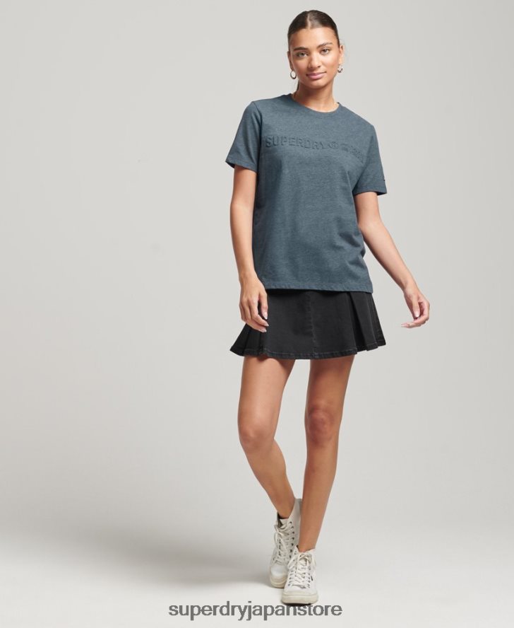 ヴィンテージコーポレートロゴマールTシャツ 女性 Superdry 衣類 青 2J62PZ2841