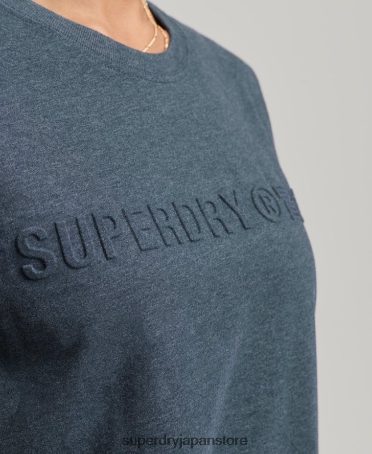 ヴィンテージコーポレートロゴマールTシャツ 女性 Superdry 衣類 青 2J62PZ2841