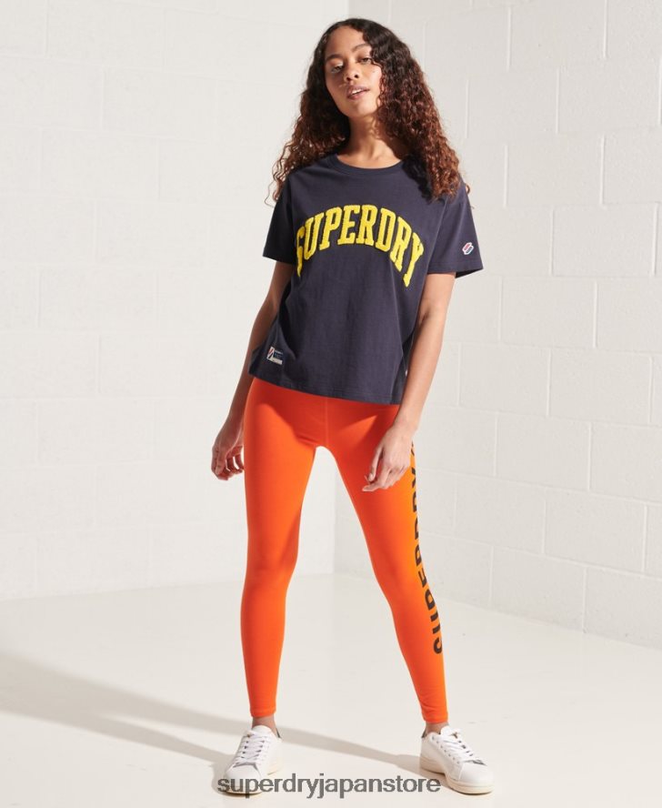 代表アーチ ボクシー T シャツ 女性 Superdry 衣類 海軍 2J62PZ2842