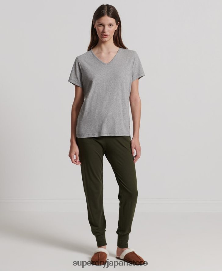 オーガニックコットン ラウンジTシャツ 女性 Superdry 衣類 グレー 2J62PZ2848