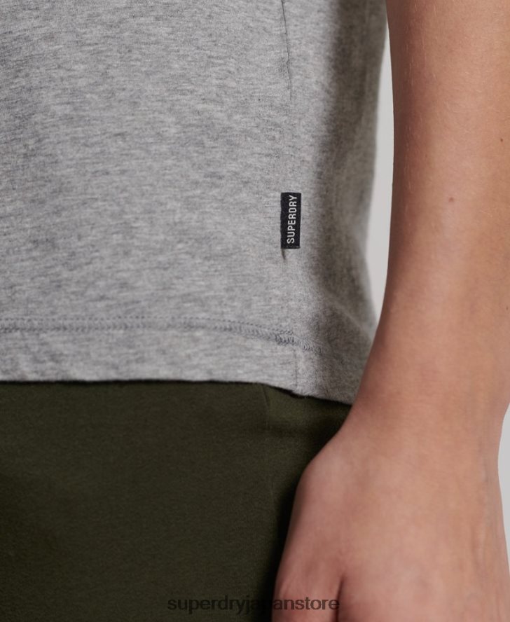 オーガニックコットン ラウンジTシャツ 女性 Superdry 衣類 グレー 2J62PZ2848