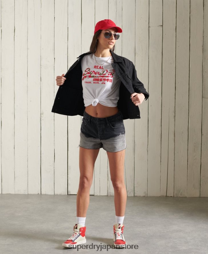 ヴィンテージロゴインフィル Tシャツ 女性 Superdry 衣類 白 2J62PZ2852