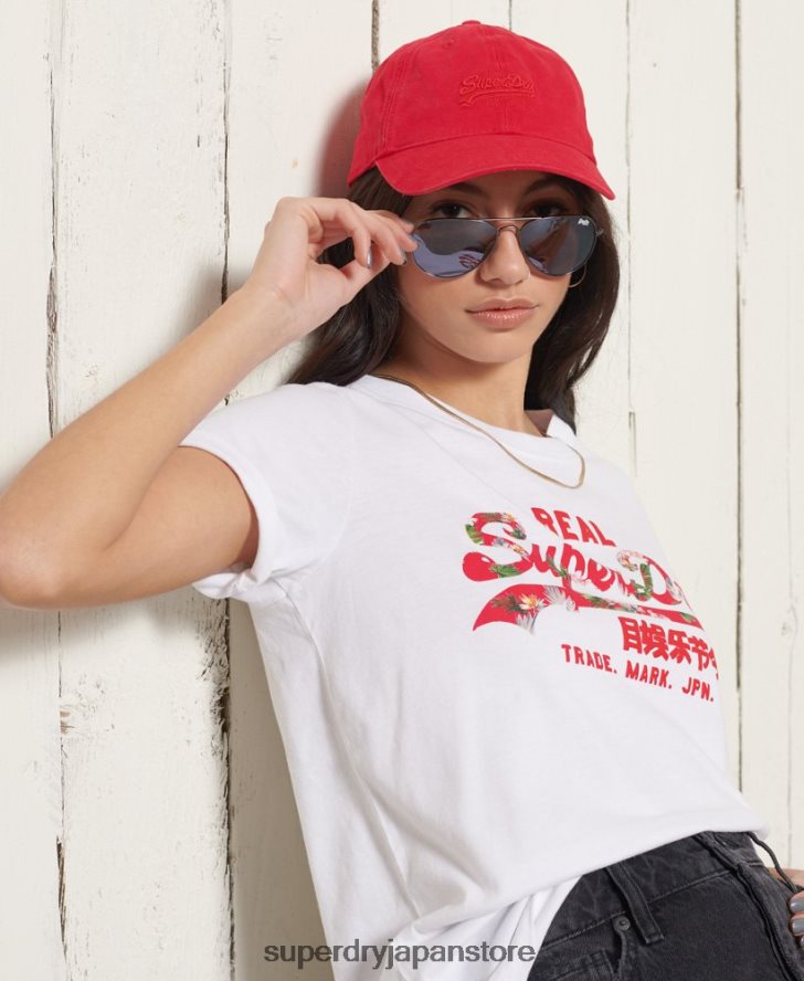 ヴィンテージロゴインフィル Tシャツ 女性 Superdry 衣類 白 2J62PZ2852