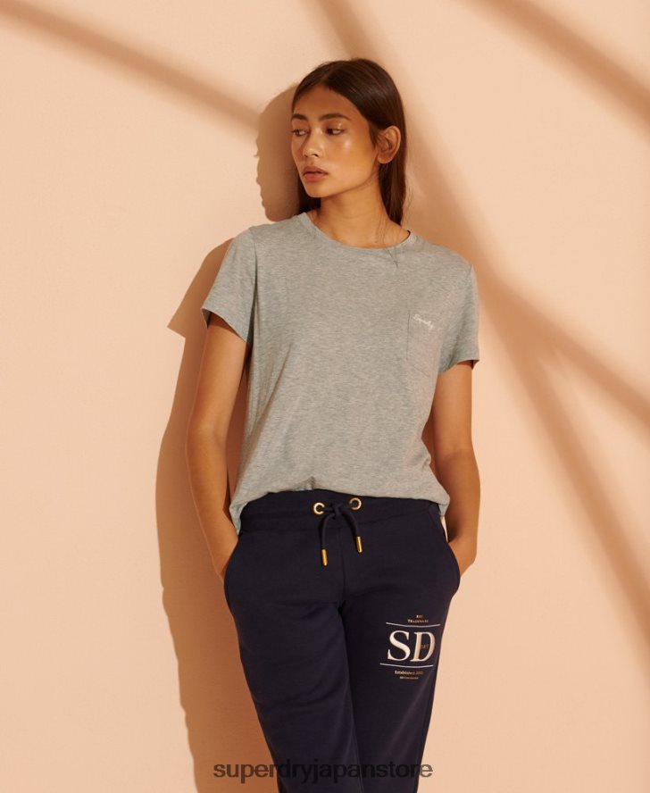 オーガニックコットン スクリプトクルーネック Tシャツ 女性 Superdry 衣類 グレー 2J62PZ2853