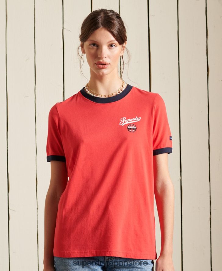 スクリプトスタイルカレッジTシャツ 女性 Superdry 衣類 赤 2J62PZ2857