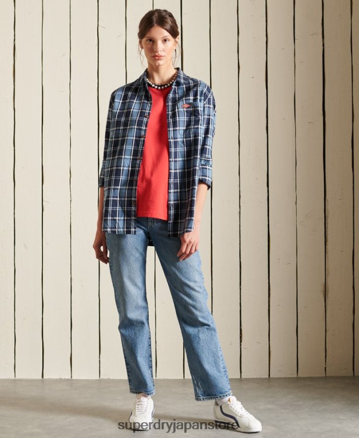 スクリプトスタイルカレッジTシャツ 女性 Superdry 衣類 赤 2J62PZ2857