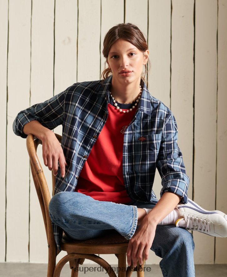 スクリプトスタイルカレッジTシャツ 女性 Superdry 衣類 赤 2J62PZ2857