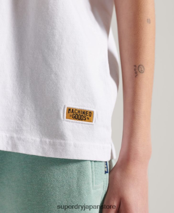 グリッタースパークルTシャツ 女性 Superdry 衣類 白 2J62PZ2861