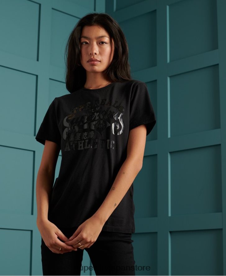 ブラックアウトTシャツ 女性 Superdry 衣類 黒 2J62PZ2862