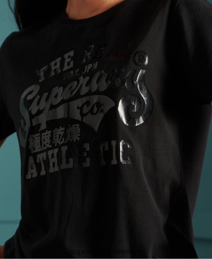 ブラックアウトTシャツ 女性 Superdry 衣類 黒 2J62PZ2862