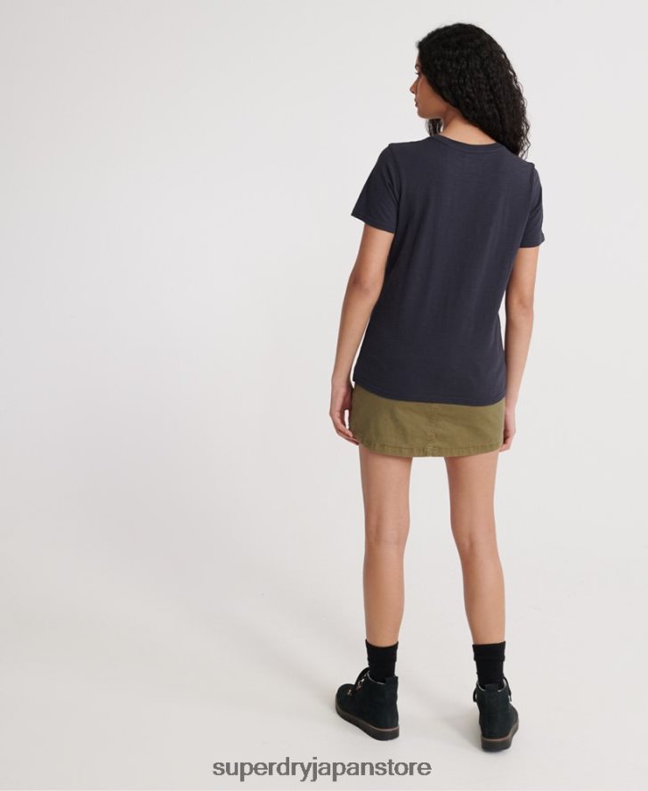 作業着Tシャツ 女性 Superdry 衣類 海軍 2J62PZ2863