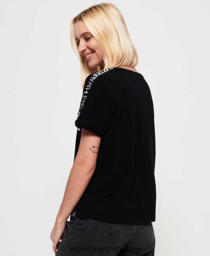ヴィンテージロゴスリーブテープボクシーTシャツ 女性 Superdry 衣類 黒 2J62PZ2866