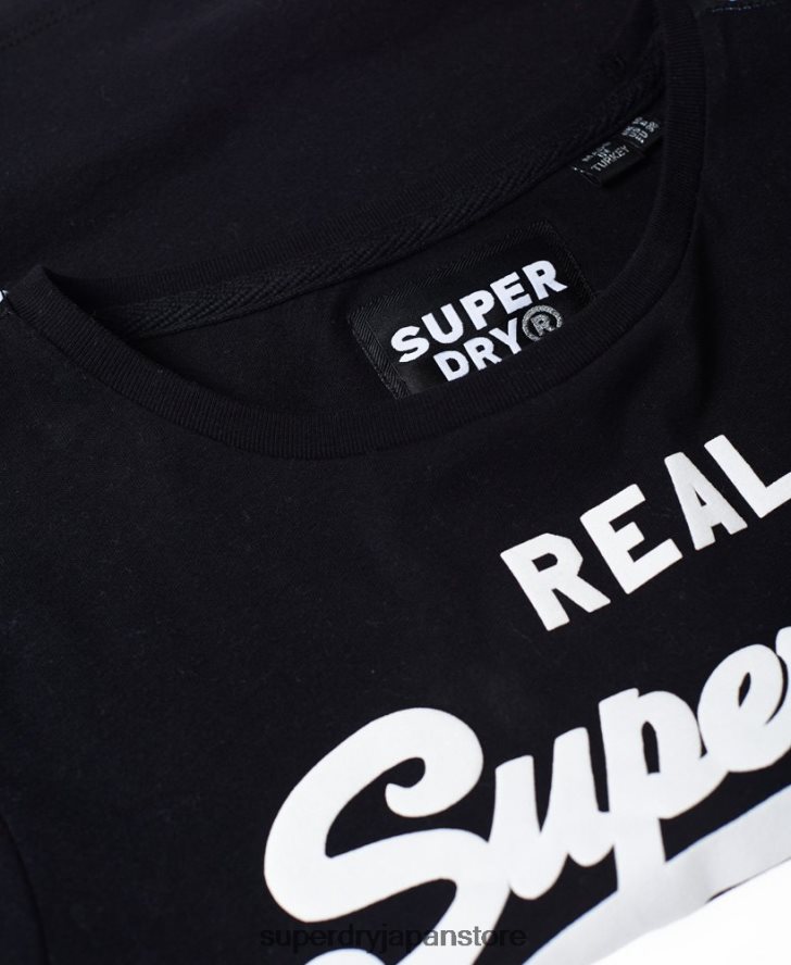 ヴィンテージロゴスリーブテープボクシーTシャツ 女性 Superdry 衣類 黒 2J62PZ2866