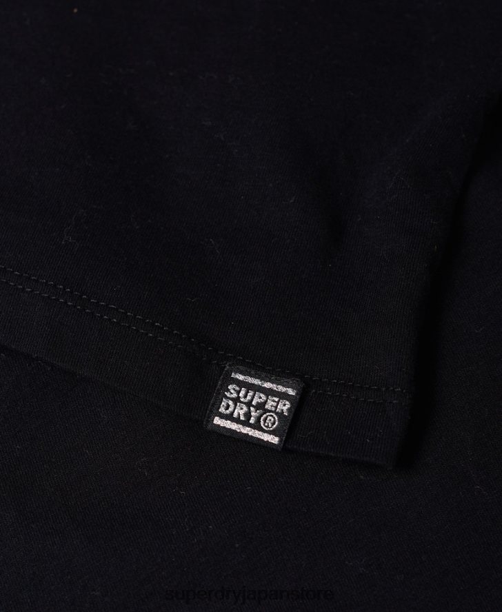 ヴィンテージロゴスリーブテープボクシーTシャツ 女性 Superdry 衣類 黒 2J62PZ2866