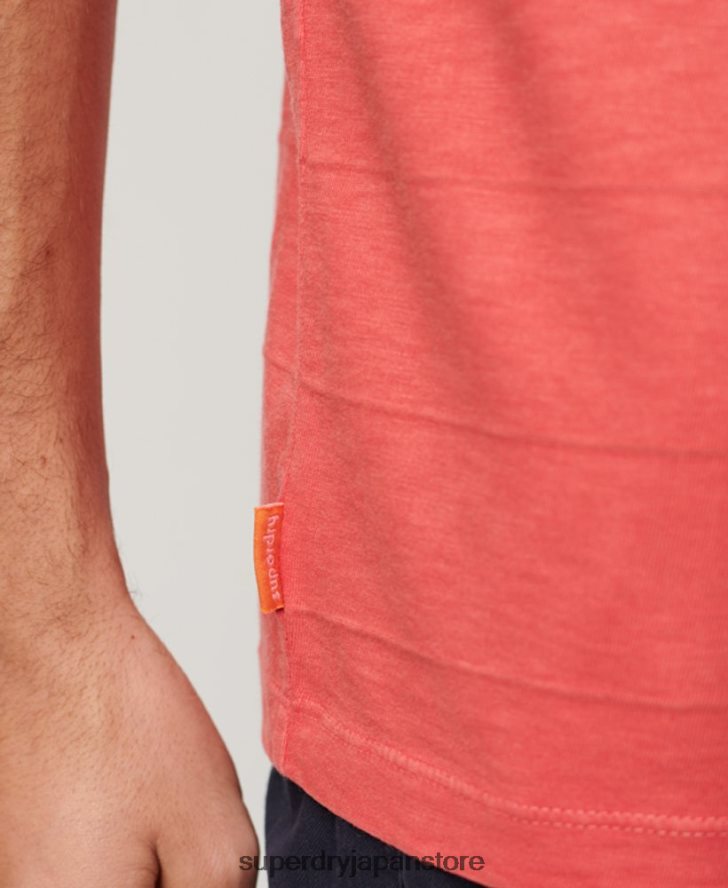 オーガニックコットンのヴィンテージテクスチャーTシャツ 男性 Superdry 衣類 ピンク 2J62PZ31