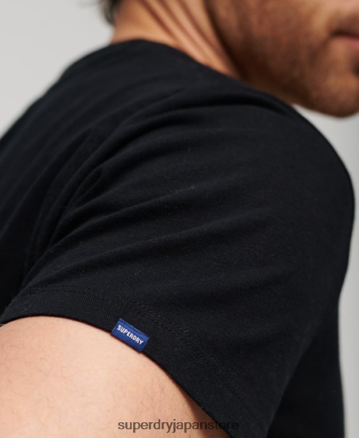 オーガニックコットン エッセンシャルロゴ Tシャツ 男性 Superdry 衣類 黒 2J62PZ3