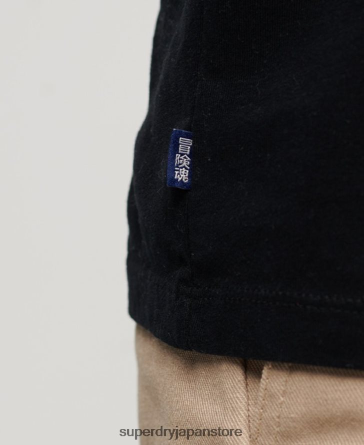オーガニックコットン エッセンシャルロゴ Tシャツ 男性 Superdry 衣類 黒 2J62PZ3