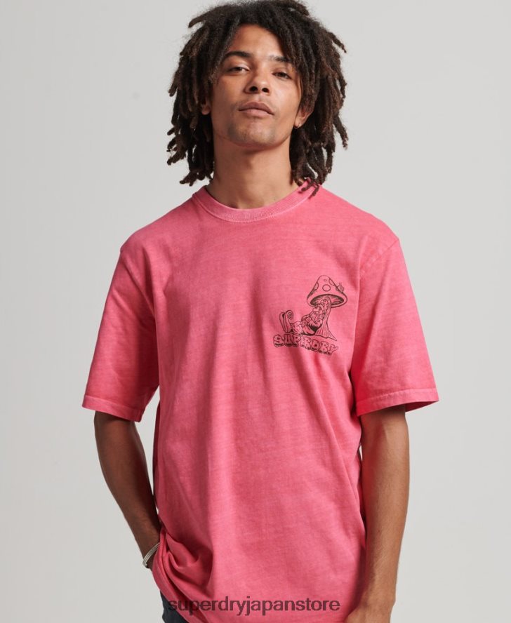 イントゥ・ザ・ウッズ グラフィック T シャツ 男性 Superdry 衣類 ピンク 2J62PZ4793