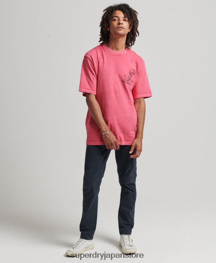 イントゥ・ザ・ウッズ グラフィック T シャツ 男性 Superdry 衣類 ピンク 2J62PZ4793