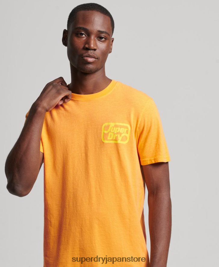 ヴィンテージブランドマークネオンTシャツ 男性 Superdry 衣類 オレンジ 2J62PZ4796