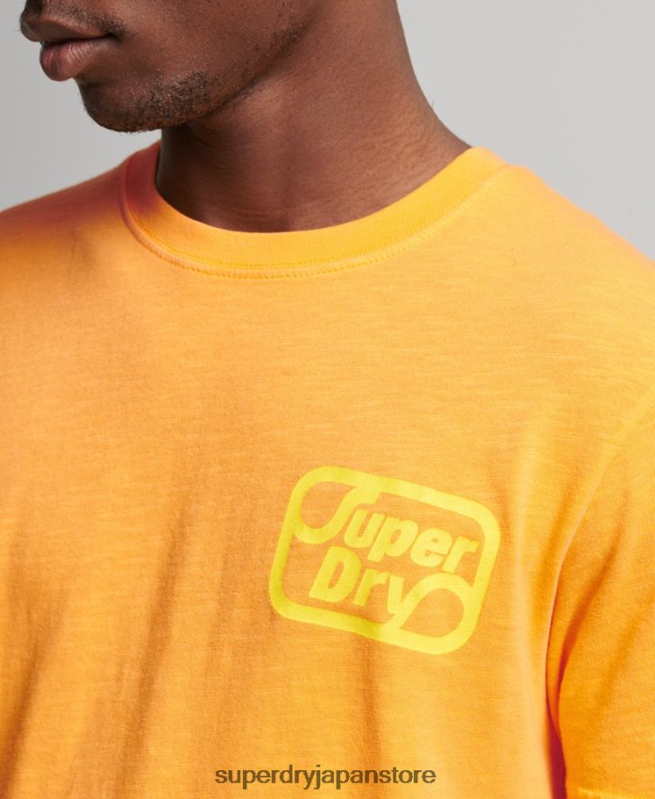 ヴィンテージブランドマークネオンTシャツ 男性 Superdry 衣類 オレンジ 2J62PZ4796