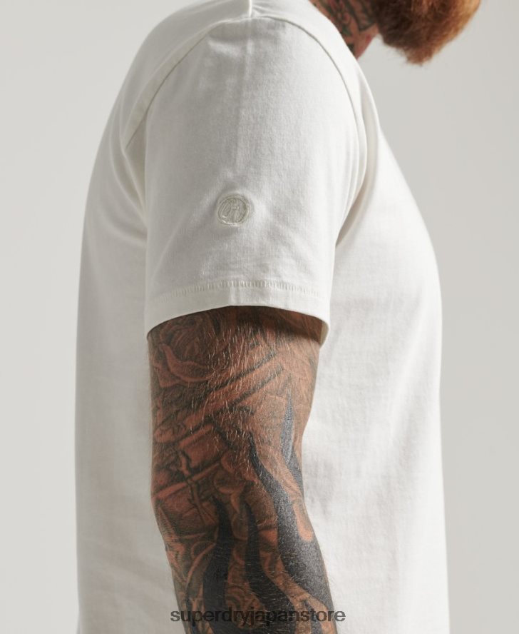 オーガニックコットン ポケットTシャツ 男性 Superdry 衣類 クリーム 2J62PZ4798