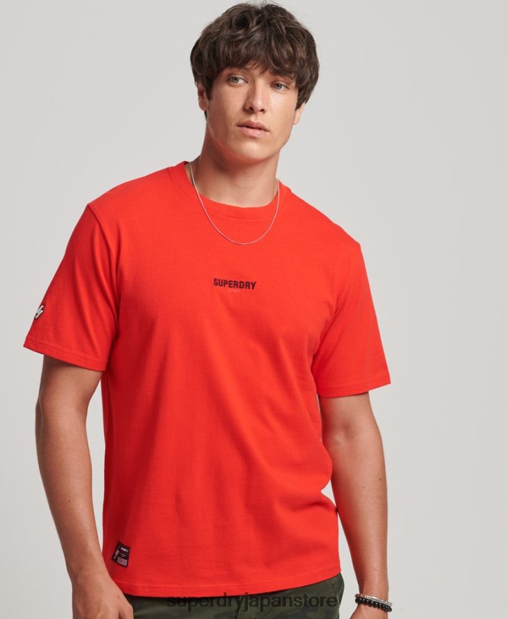 コードマイクロロゴTシャツ 男性 Superdry 衣類 赤 2J62PZ4799