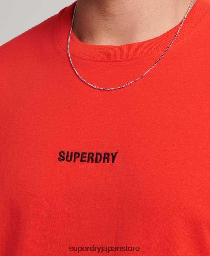 コードマイクロロゴTシャツ 男性 Superdry 衣類 赤 2J62PZ4799