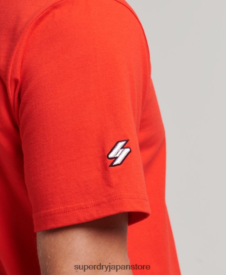 コードマイクロロゴTシャツ 男性 Superdry 衣類 赤 2J62PZ4799