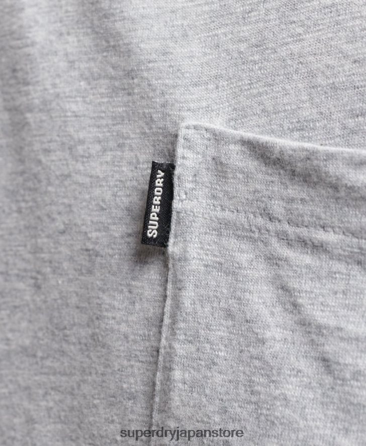 オーガニックコットン ポケットTシャツ 男性 Superdry 衣類 ライトグレー 2J62PZ4800