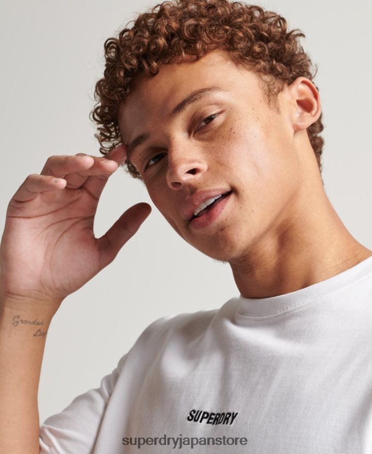 コードマイクロロゴTシャツ 男性 Superdry 衣類 白 2J62PZ4803