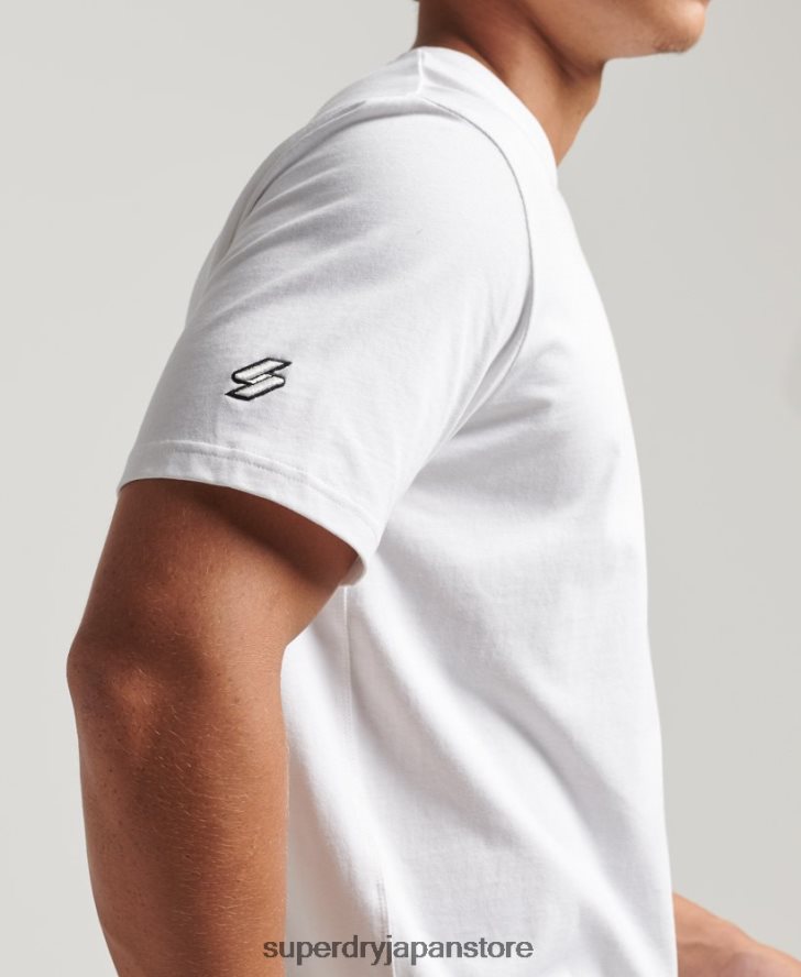 コードマイクロロゴTシャツ 男性 Superdry 衣類 白 2J62PZ4803