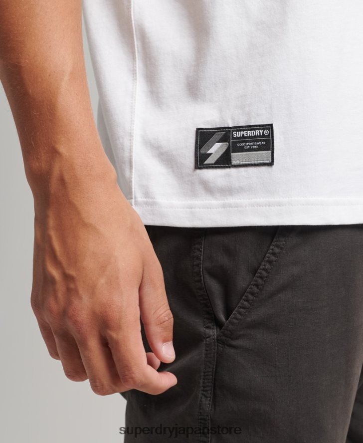 コードマイクロロゴTシャツ 男性 Superdry 衣類 白 2J62PZ4803