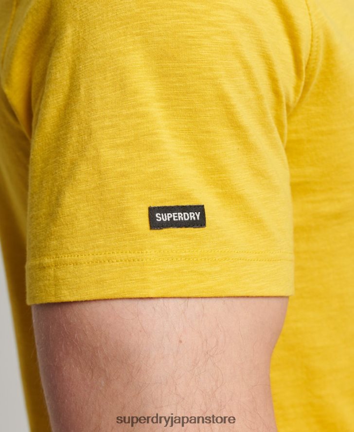 オーガニックコットン クルーネック スラブポケット Tシャツ 男性 Superdry 衣類 黄色 2J62PZ4817
