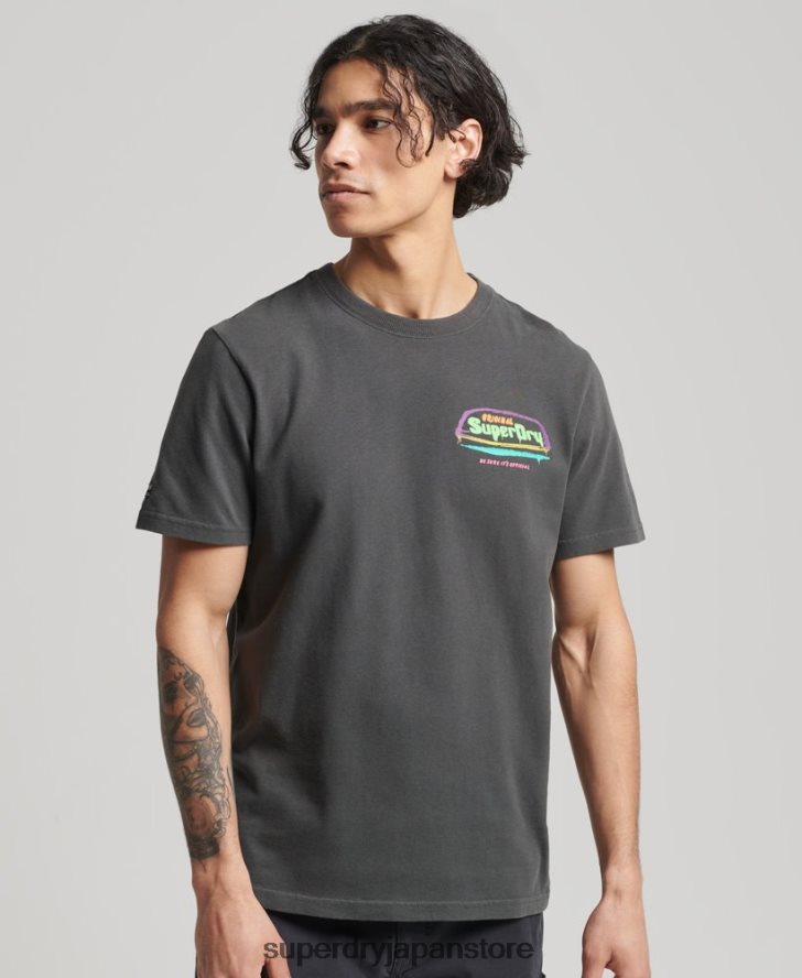 ヴィンテージカリTシャツ 男性 Superdry 衣類 濃い灰色 2J62PZ4823
