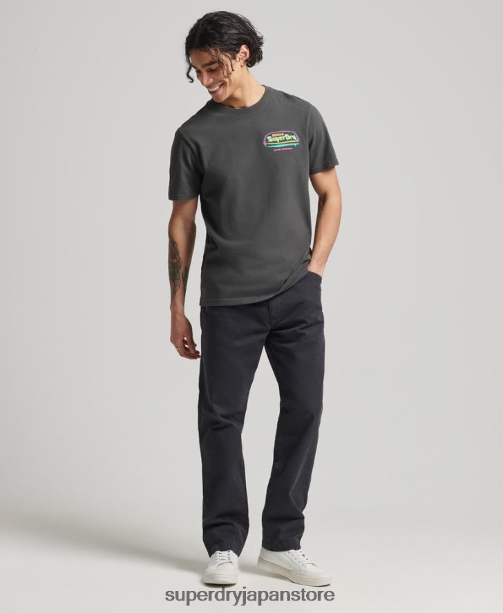 ヴィンテージカリTシャツ 男性 Superdry 衣類 濃い灰色 2J62PZ4823