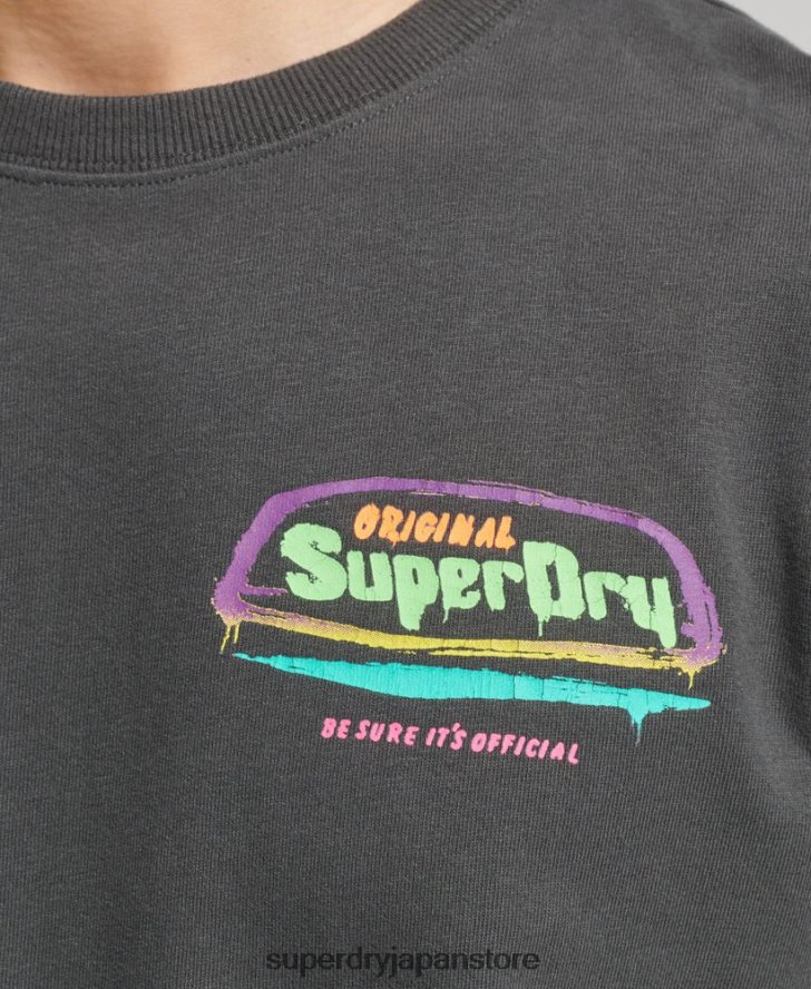 ヴィンテージカリTシャツ 男性 Superdry 衣類 濃い灰色 2J62PZ4823