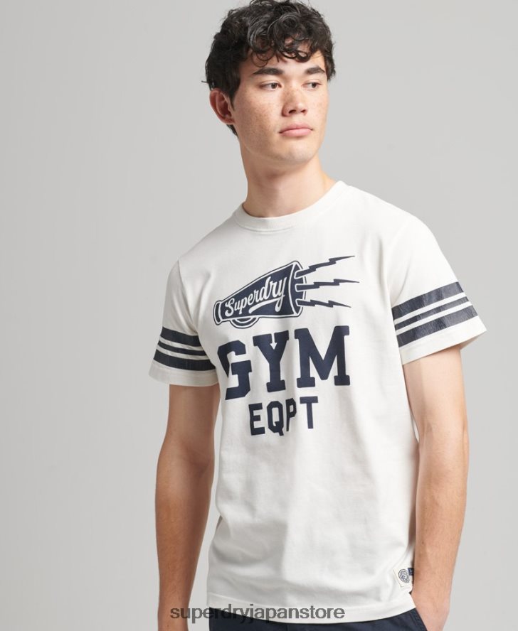 アスレチックカレッジグラフィックTシャツ 男性 Superdry 衣類 白 2J62PZ4824