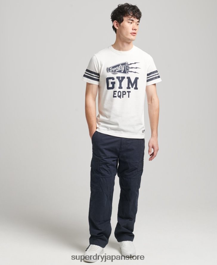 アスレチックカレッジグラフィックTシャツ 男性 Superdry 衣類 白 2J62PZ4824